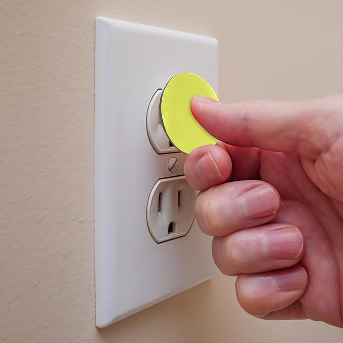 Outlet Covers (12/24 Pack)??Pure Luminous Yellow Color Outlet Plug Covers ??Baby Safety Child Proof
