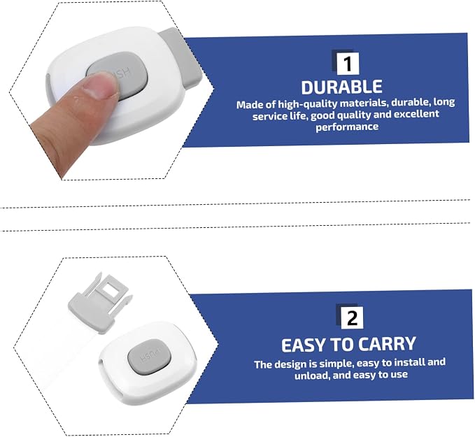 4pcs Self-adhesive Drawer Latch Boy Girl Safety Cabinet Locks Flexible Pe Material