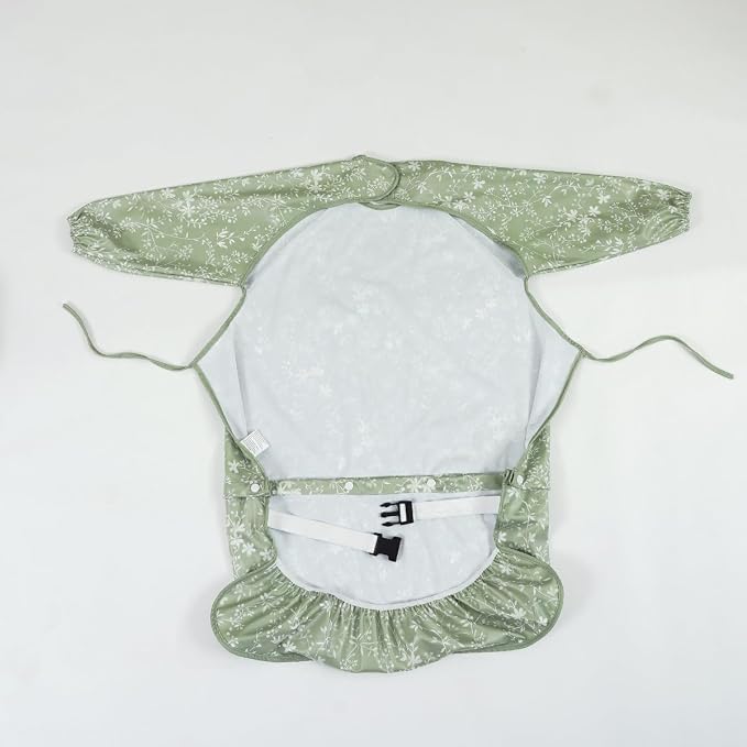 2-Pack Long Sleeve Baby Bib,Coverall Baby Bibs for Eating,Waterproof,Attaches to Highchair&Table,Ages 1 to 3 Years