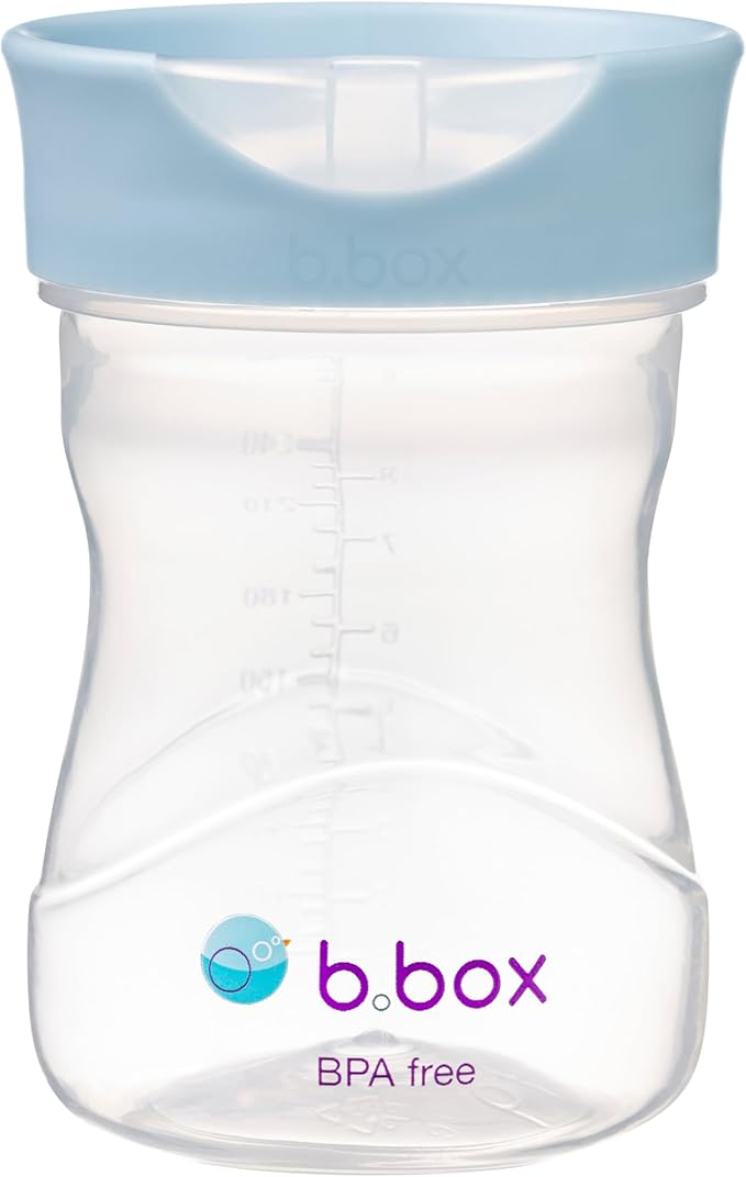 b.box Toddler Training Cup: Free Flow Opening, Great Transition from Sippy to Big Kid Cup. BPA Free, Dishwasher safe. Ages 12+ months (Lullaby Blue, 8oz)