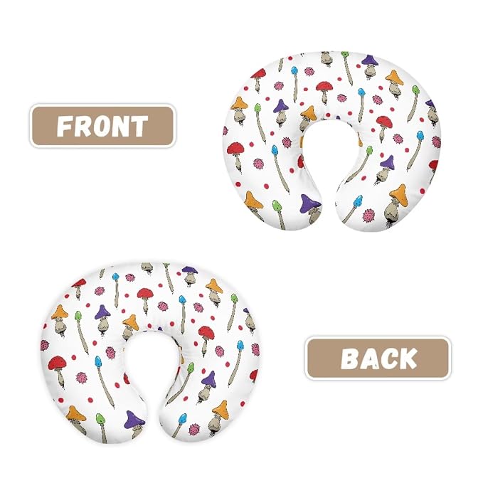 Mushroom Red Dots Nursing Pillow Cover for Breastfeeding Pillow, Ultra Soft and Cozy Nursing Pillow Slipcovers Good Choice for Mom or Baby