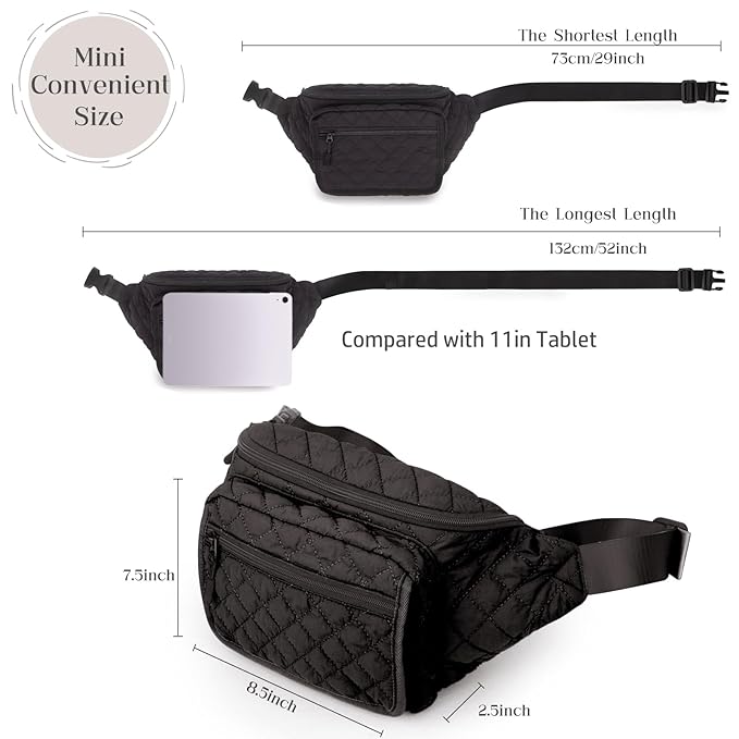 Pripher Small Diaper Bag with Portable Changing Pad, Crossbody Diaper Bag Pack with Wipes Pocket for Mom and Dad, Mini Diaper Bag Fanny Pack for Baby Travel, Black