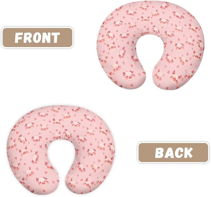 Pink Pig Nursing Pillow Cover for Feeding Pillow Hidden Zipper Nursing Pillow Case