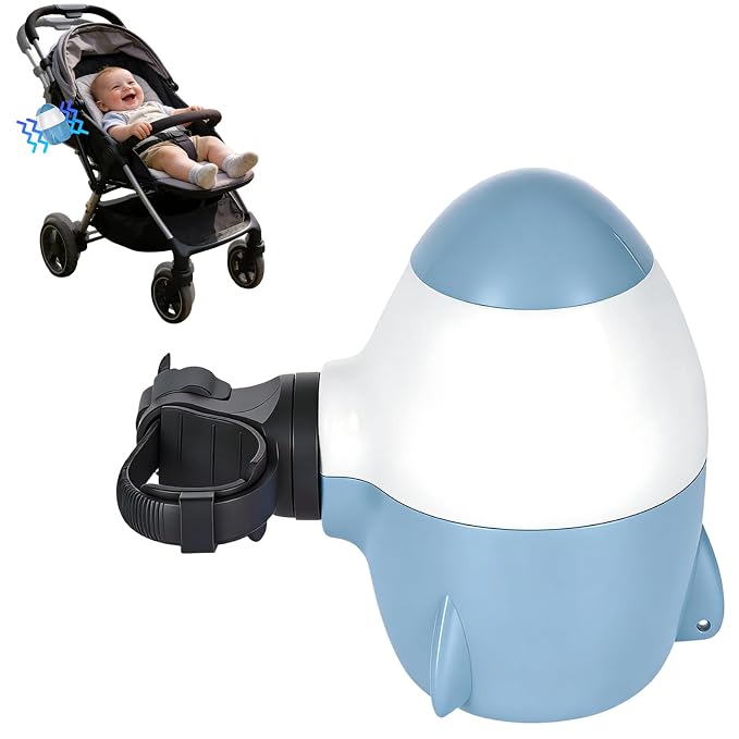Portable Stroller Rocker Sleep Aid, Fits All Strollers and Prams,Gently Rocks Any Stroller or Pram, Rechargeable Bouncer with Adjustable Speed (Sky Blue)
