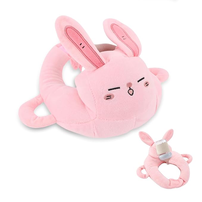 Bottle Feeding Support Pad, Soft Breathable Bottle Holder Pillow Fabric Stable Securing Holder for Comfortable Feeding (Rabbit)