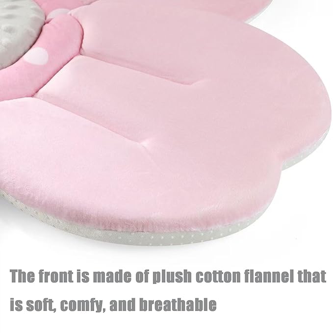 PandaEar Baby Bath Flower for Sink ??Romantic Cherry Blossom Plush Mat ??Soft Newborn Insert & Infant Bathtub Cushion ??Non-Slip Quick-Dry Support ??Shower Gift for Girls (Pink)