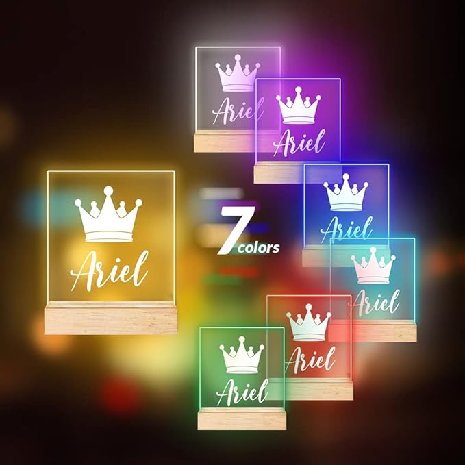 Personalized Night Light for Baby Kids, Custom Name Crown Led Lamp for Girls Boys, Customized Name Night Lights Gift for Children Nursery
