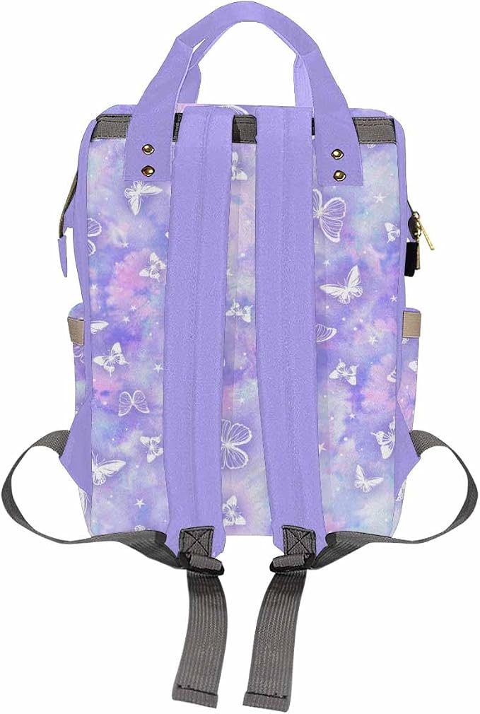 D-Story Customized Backpack Customized Diaper Bags For Baby Diaper Backpack With Name Text Personalized Name Bag Diaper Bag Personalized, Rainbow Butterflies