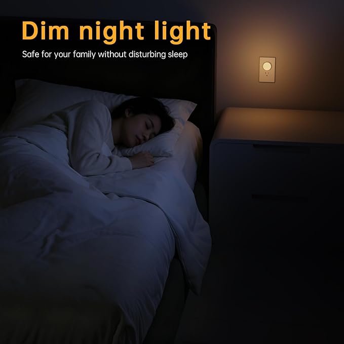 Night Lights Plug in12 Pack,Dim Night Light with 3CCT, Auto Dusk to Dawn Sensor, 3 Brightness Levels, Dimmable Night Light for Bedroom, Stairway, Toilet