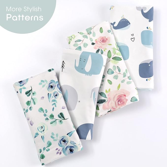GRSSDER Baby Blankets Super Soft Jersey Knit Swaddle Blanket for Baby Girls and Boys, Double Layer Receiving Blankets 34 x 44 Inches Extra Large for Baby Swaddling, Lovely Whale