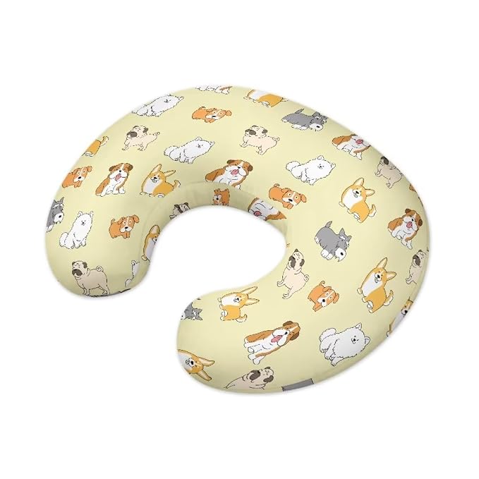 Stretchy Quick-Dry Nursing Support Pillow Slipcovers for Breastfeeding Moms Soft Snug Safe 2 Pack Pillowcase for Neutral Baby Cute Dogs
