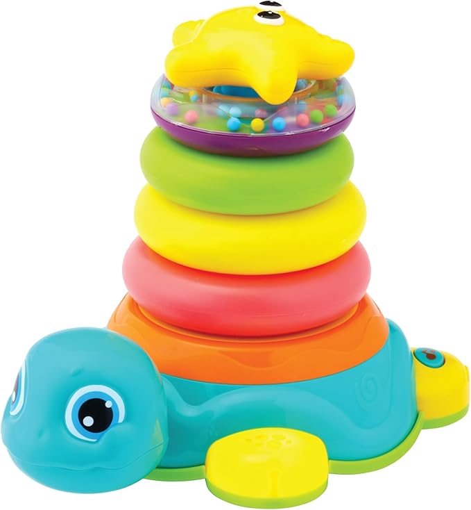 Kidoozie Bump Around Stacking Turtle Ages 6 Months+ Infant Toddler Learning Developmental Musical Toy