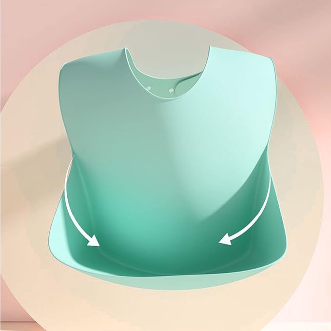 Silicone Bibs for Babies and Toddlers 2 Sets Feeding Bibs for Boy and Girl, Adjustable Soft Waterproof Bibs