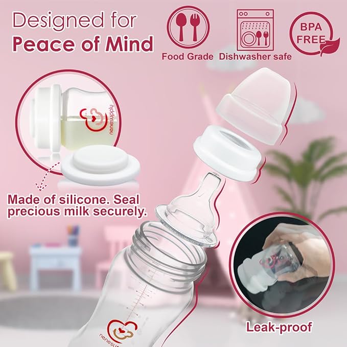 Nenesupply Feeding and Storage Bottles Collection for Spectra S1 S2 Motif Luna Breast Pumps 2 pc 9oz 280ml with Sealing Disc Anti Colic Feeding Breastmilk Storage Replace Spectra Bottles