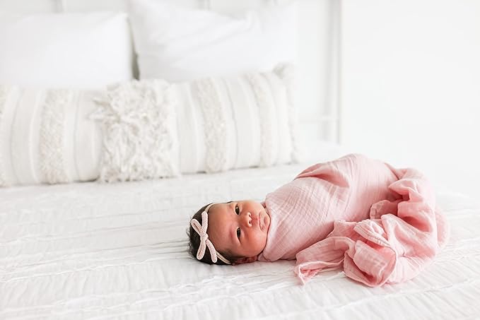 Lulujo Baby Swaddle Blankets | Unisex Softest Breathable Cotton Muslin Swaddle Blanket Set | Neutral Receiving Blanket for Girls & Boys | 40in x 40in | Strawberries & Ballet Slipper | 2-Count
