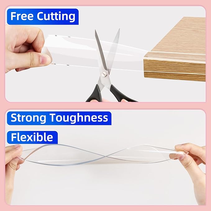ZOMPAGO Clear Soft Corner Protectors for Furniture Strip,1.2in（W x9.84FT (L),Sharp Edge & Table Bumper,Window Edge,Wall Protector, Soft Corner Guards Safe for Proof,Table Corner Protectors in Family