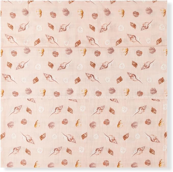 Milkbarn Baby Swaddle Blanket - Soft & Gentle Material - Nursery Swaddling Blankets for Boys and Girls, Seashells