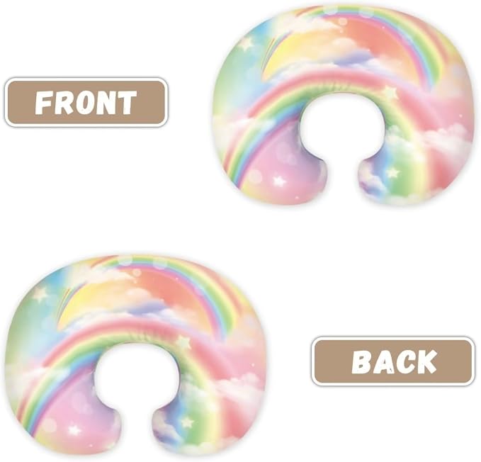 Rainbow 2 Nursing Pillow Case for Newborn Support for Breastfeeding, Bottle Feeding & Bonding Feeding Pillow Cover Stretchy Comfortable Pillow Slipcover Cover Only