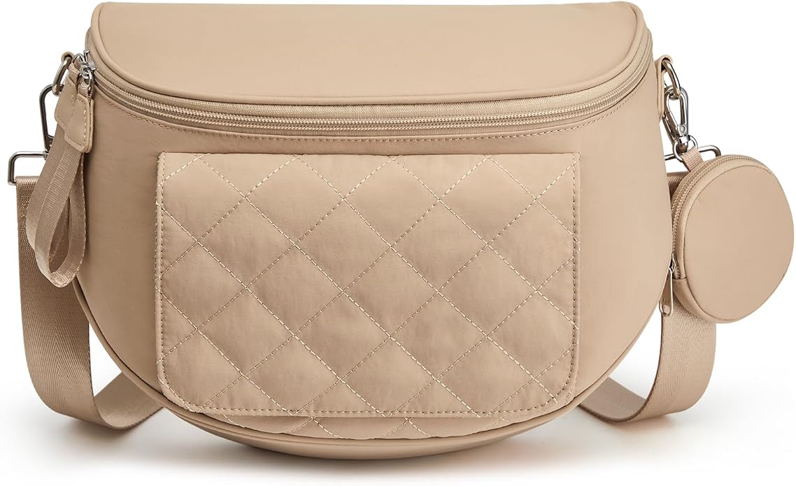 G4Free Small Diaper Bag with Portable Changing Pad Nylon Crossbody Purse Bum Bags with Wipe Pocket Women