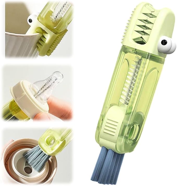 2024 New 3 in 1 Cup Lid Cleaning Brush Set for Baby Bottle Gap Tight Spaces, Multifunctional Portable Cup Lid Cleaner