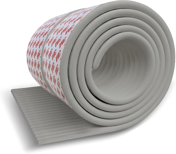 W Wide Edge Protector Strip Extra Thick Baby Proofing Bumper Guard with Strong Adhesive Child Safety for Table Desk Bed Cabinet Furniture in Home and Nursery (Grey)