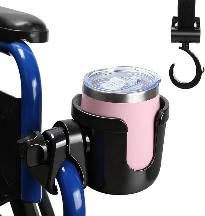 ZHCHG Wheelchair Cup Holder, Rollator Cup Holder, Drink Holder for Walker, Scooter and Stroller