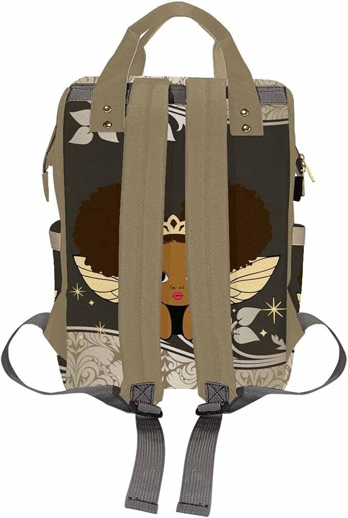 InterestPrint Custom Diaper Bag with Name, Personalized Monogram Baby Bag Laptop Backpack for Girls Customized Nursing Bags Shoulders Bag Casual Daypack for Women