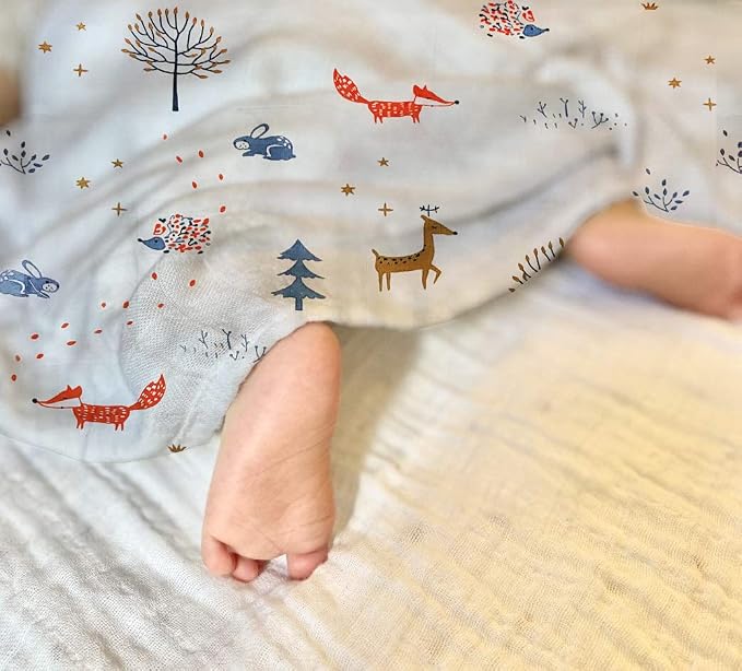 100% Muslin Swaddle Blankets,Baby Swaddling Blankets for New Born, Baby Receiving Blankets Unisex, Soft, Warm and Cosy Blankets Pack of 4, Size 47 x 47 inches,Gift for New Mom Twinkle