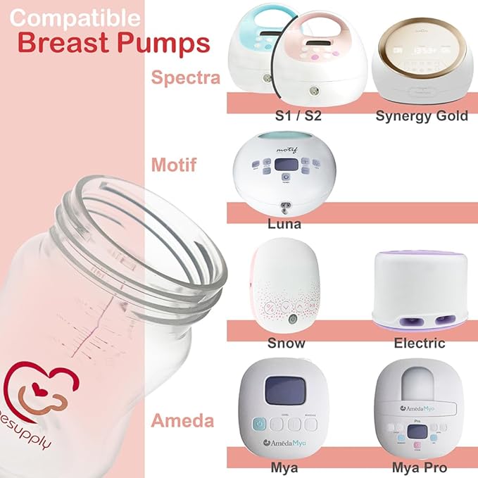 Nenesupply Feeding and Storage Bottles Collection for Spectra S1 S2 Motif Luna Breast Pumps 2 pc 4.7oz 140ml with Sealing Disc Anti Colic Feeding Breastmilk Storage Replace Spectra Bottles
