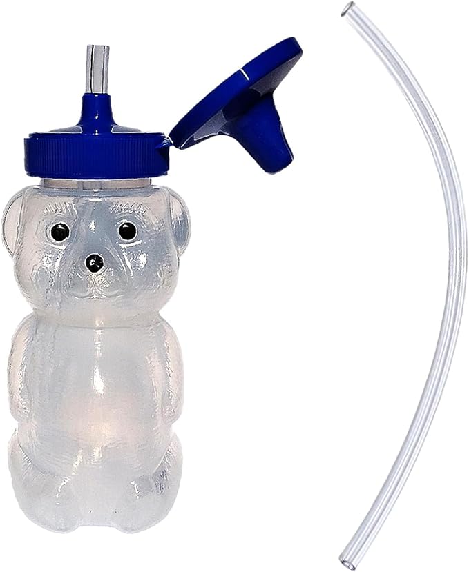 TalkTools Honey Bear Straw Cup with Handle, 5oz ??Soft Straw Trainer for Babies & Toddlers 4+ Months ??Easy-Grip, Dishwasher Safe.