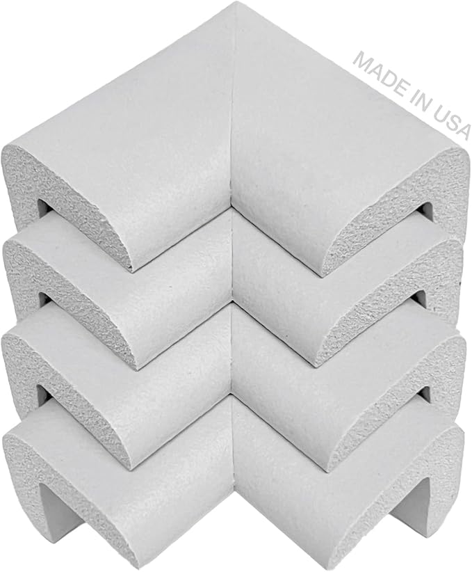 KidKusion Corner Cushion | Made in USA | Taupe | 8 Pack | Furniture and Corner Protector