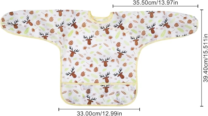 Accmor 3 Pack Long Sleeve Bibs, Baby Smock Waterproof Sleeved Bib Smock for Baby Toddler 6-36 Months