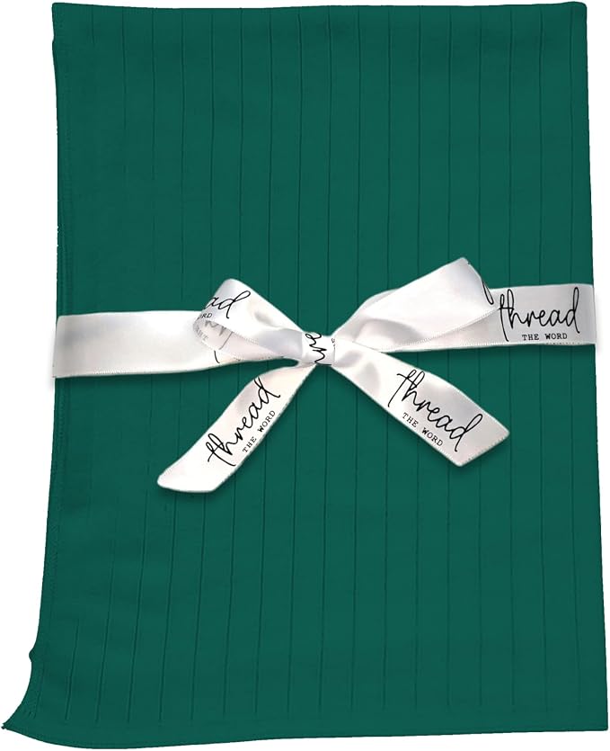 The Ribbed Blanket - 100% Organic Cotton Baby Blanket, American Made, 30x40in - Bassinet, Crib, Stroller - Gift Registry Baby Shower for Newborns and Kids (Forest Green)
