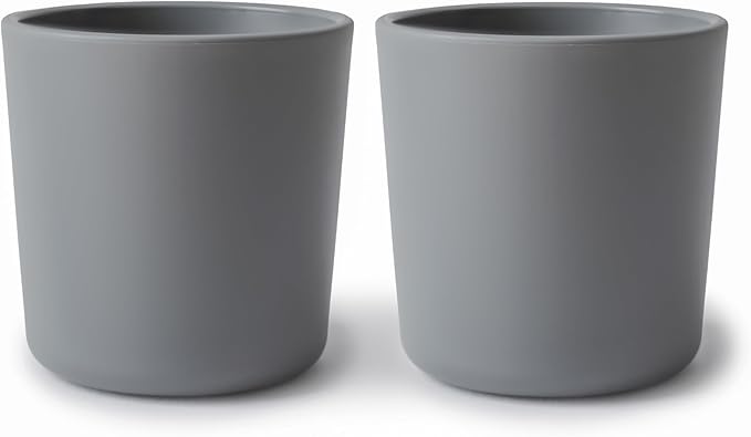 mushie Dinnerware Cups For Kids | Made in Denmark, Set of 2 (Smoke)
