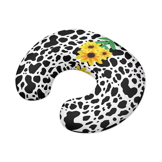 Sunflower Cow Nursing Pillow Slipcover Sleeve, Ultra-Soft Baby Nursing Pillow Removable Cover for Breastfeeding Pillows, Pillow Not Included