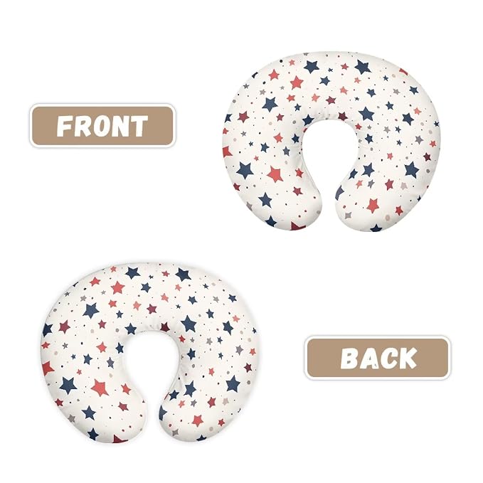 Multi Colorful Stars Baby Nursing Pillow Cover Slipcover for Breastfeeding Pillows, Soft and Stretchy Safely Breastfeeding Pillow Cover Breathable and Washable