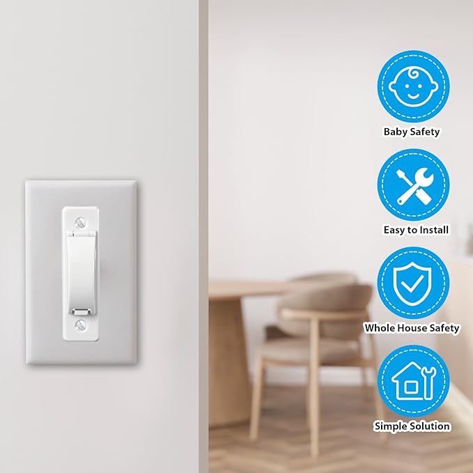 4 Pack Light Switch Guard Cover Wall Switch Guards ChildProof Wall Switches Guard Keeps Plate Covers for Toggle Style Protect Your Lights from Being Accidentally Turned On or Off