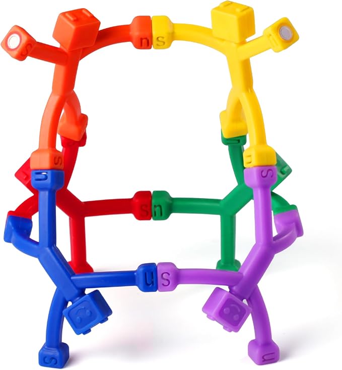 6 pcs Magnetic Travel Toys for Kids, Creative, Portable and Educational, Magnetic-People-Magnet-Men: Cute Robot & Funny Magnets, Small Fidget Toys for Classroom Prizes, Easter Egg Stuffers, Office