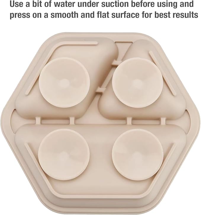 PandaEar 3 Pack Toddler Plates, Hexagon Divided Suction Plates for Baby, 100% Food Grade Silicone Baby Plates, Non-Slip, Baby Led Weaning Supplies, Microwave & Dishwasher Safe (Hexagon)