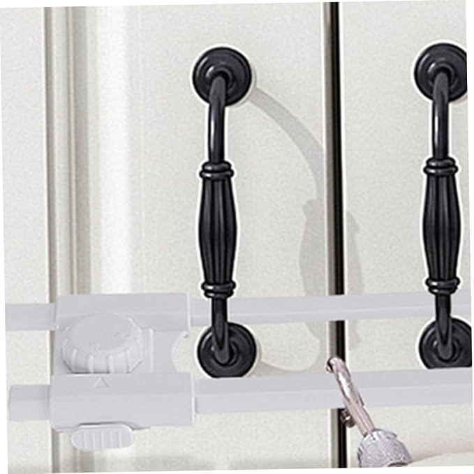FAVOMOTO 4pcs Shaped Protective Lock for Cabinets Easy Install Childproof Drawer Lock Range No Drilling Required