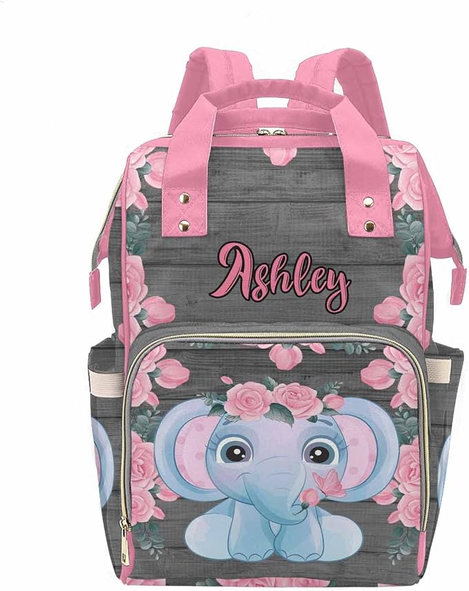 M YESCUSTOM Custom Bag Personalized Name Mommy Bag Customized Waterproof Diaper Bag Backpack Gift for Mothers Day