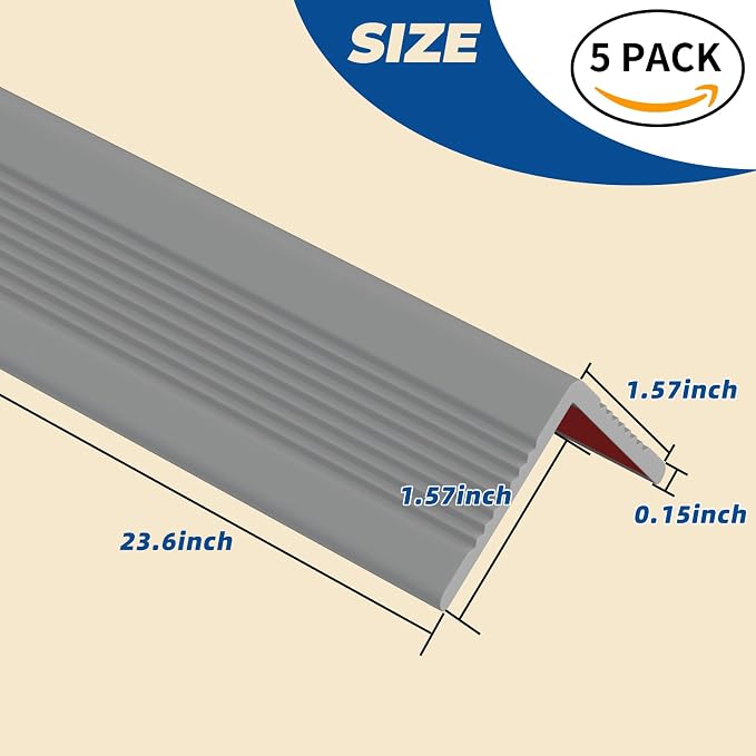 TONGMO 5 Pack Wall Corner Protectors, 23.6" L x 1.57" W x 0.15" TH Self Adhesive Corner Guard, PVC Wall Edge Protector with Strong Adhesive for Sharp Edge Protection & Cover Damaged Corners