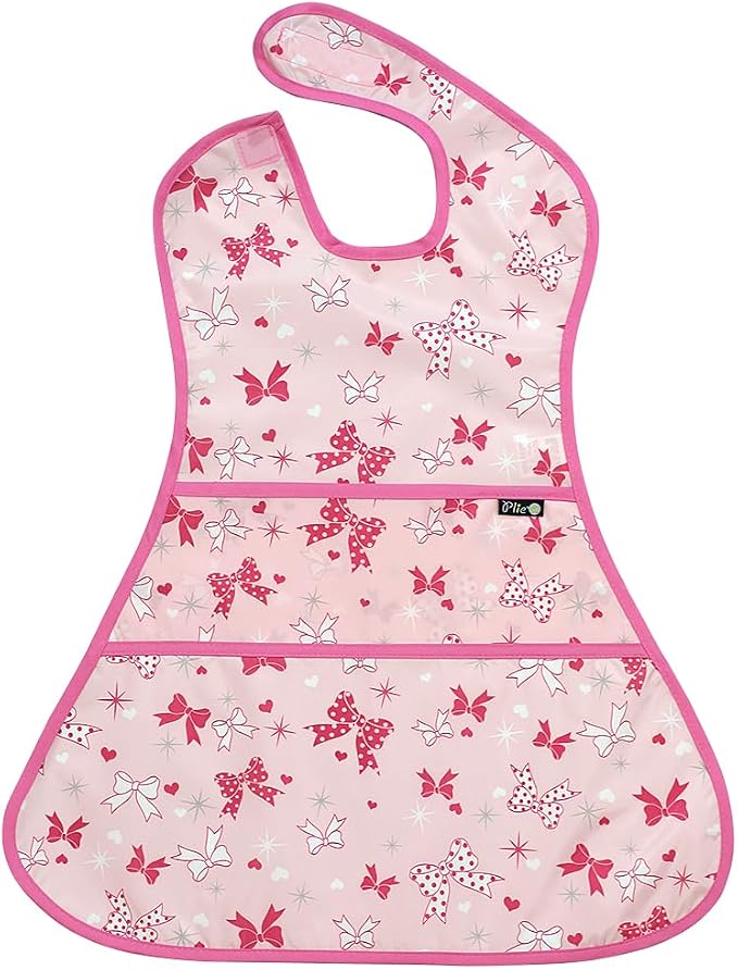 Plie Full Coverage Waterproof Feeding Bib for Toddlers – Extra Long Apron Bib for Mealtime, Self-Feeding, High Chairn