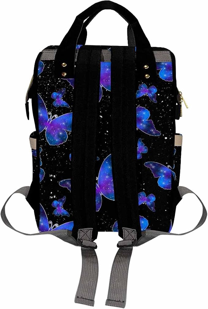 Custom Name Compartment for Holiday Travel Diaper Bag Customized With Name Travel Bag Customize Name Backpack Expandable Custom Name, Neon Butterfly