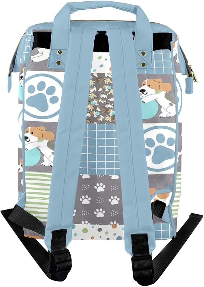 Custom Diaper Bag for Baby - Personalized Nursing Bags with Name - Cute Puppy Mommy Daypack Tote