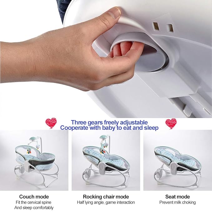 3-in-1 Baby Bouncers, Can sit and Lie Down, Brilliant Bouncer,Rocking Bouncer, Soothing Vibration, 3rd Gear Adjustment, Suitable for Babies Boys/Babies Girls/Newborns Baby