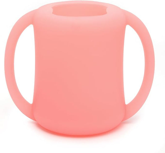 PrimaStella Silicone Baby & Toddler Training Cup with Handles (Rose Quartz)