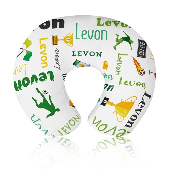 Baby Nursing Pillow Cover - Personalized Name Sport Theme Breastfeeding U-Shaped for Bottle Feeding, Ultra Soft Comfortable Breastfeeding Pillow Cover for Infant Baby Boys and Girls