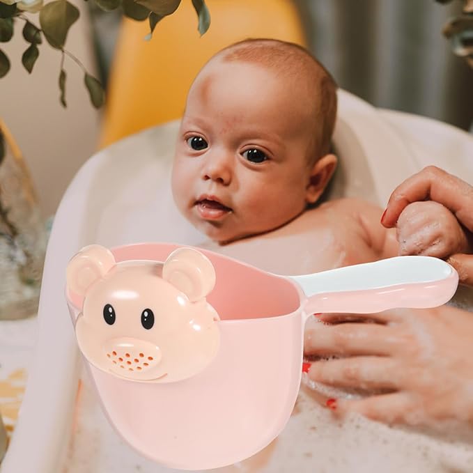 Kisangel Baby Shampoo Rinse Cup Large Capacity Thickened Pp Material Comfortable Round Handle Tear-Free Waterfall Rinser for Infant Hair Wash