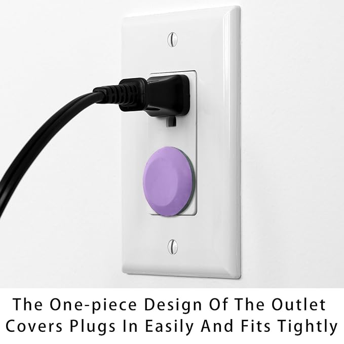 Pure Purple Color Outlet Covers Baby Proofing - Plug Covers for Electrical Outlets, Child Proof Socket Covers, Baby Safety Products for Home, Office